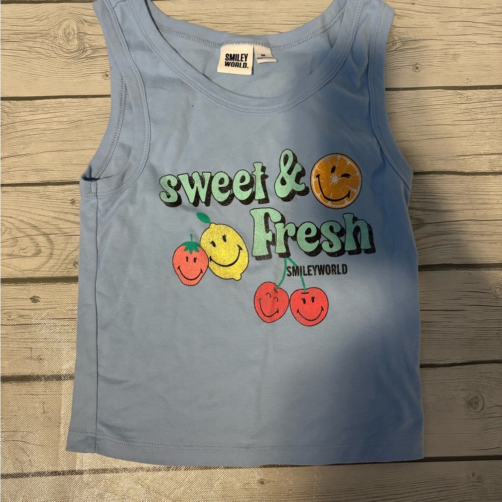 Blue cropped Tank Top